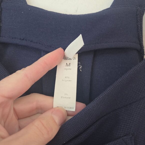 Halara Navy Blue Pockets Waffle Casual Jogger Overalls Jumpsuit Women's M - Picture 8 of 9